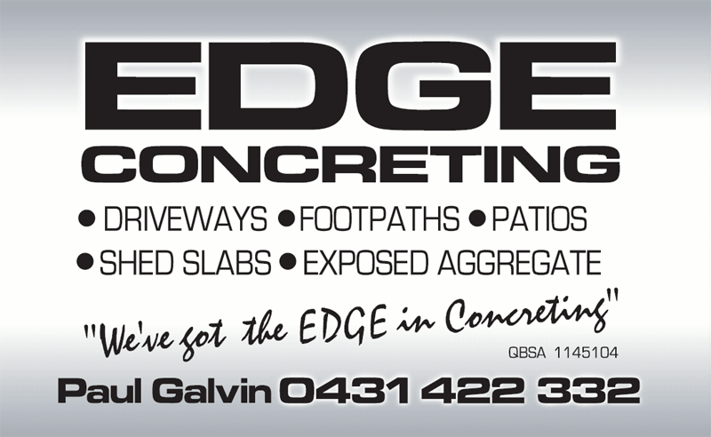 Edge Concreting - Driveways - Footpaths - Patios - Shed Slabs - Exposed Aggergate - Contact Paul - 0431 422 332